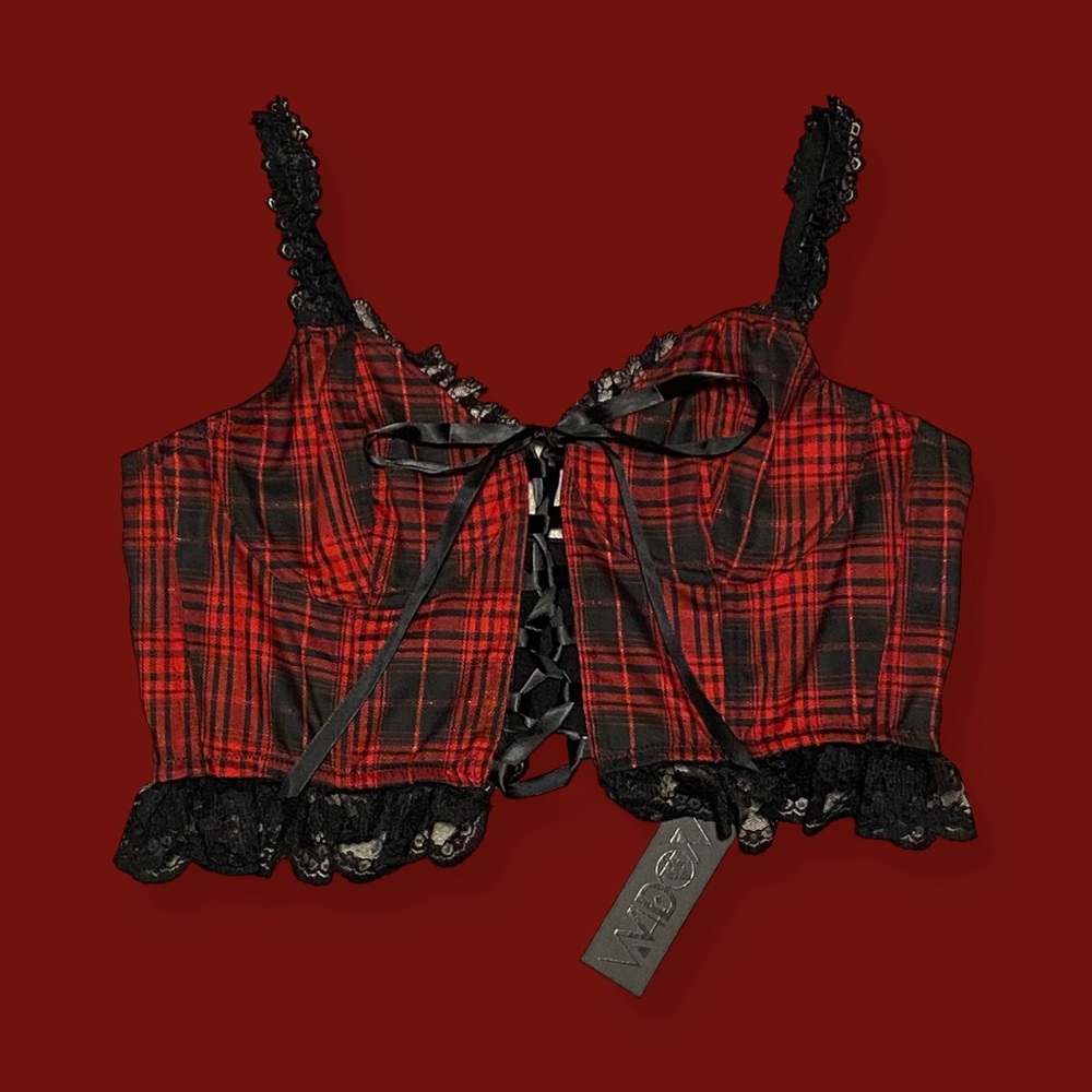 WIDOW RED & BLACK PLAID CAMI